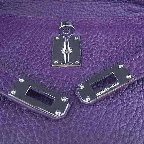AAA Hermes Kelly 22 CM France Leather Handbag Purple H008 On Sale - Click Image to Close